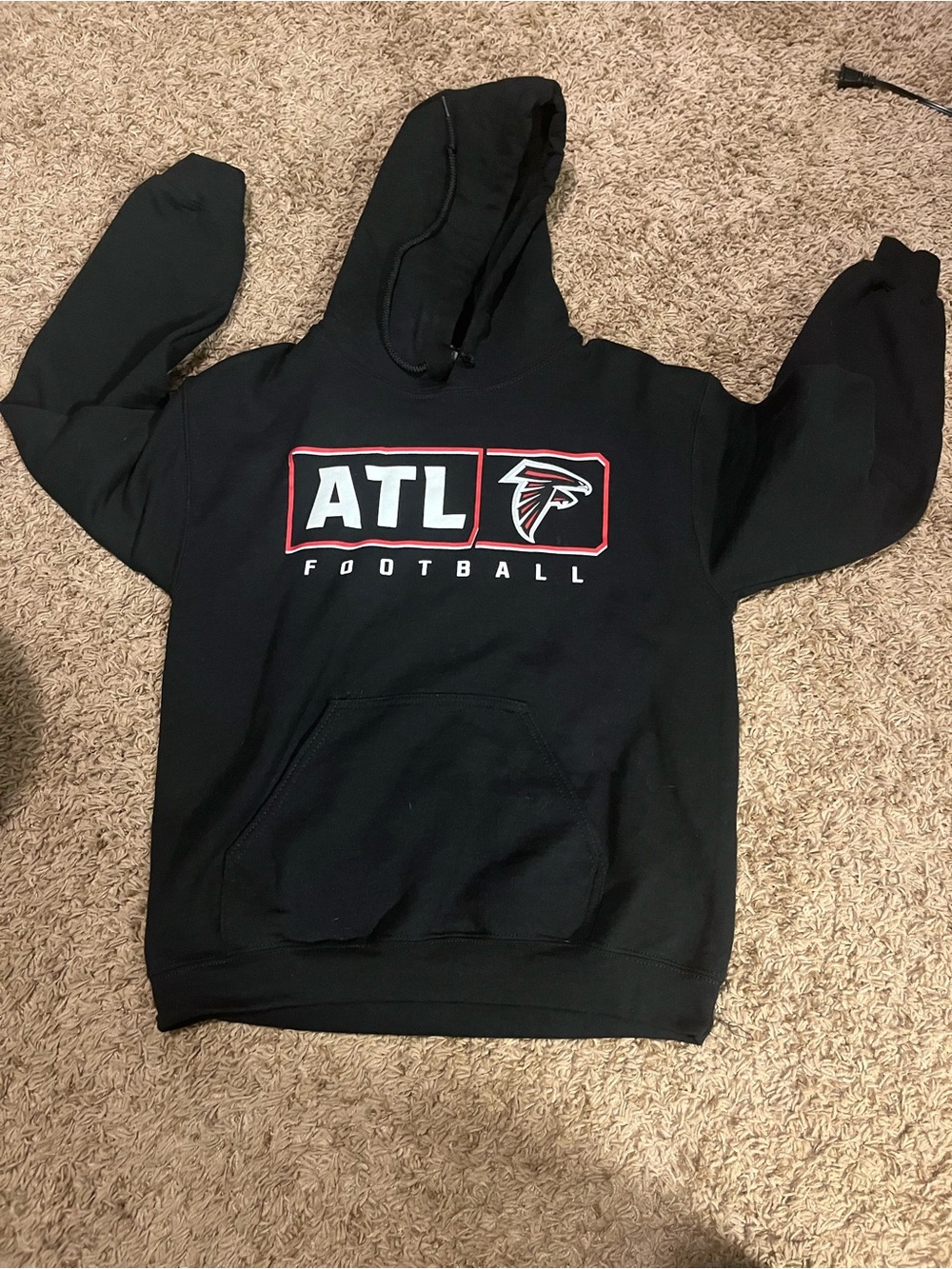 Fanatics Black Atlanta ATL Football Crewneck Hoodie